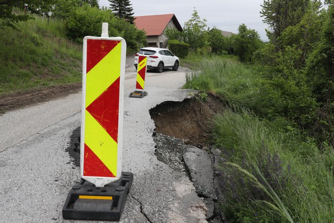 Zemeljski plaz v občini Šentilj. FOTO: Blaž Samec