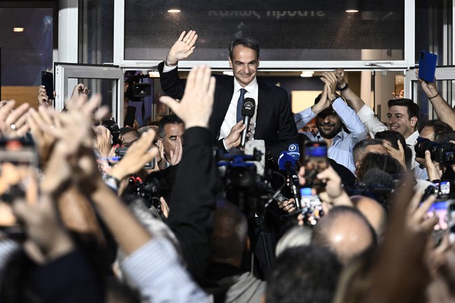 Micotakis je že v nedeljo namignil na zavrnitev možnosti oblikovanja koalicije. FOTO: Aris Messinis/AFP