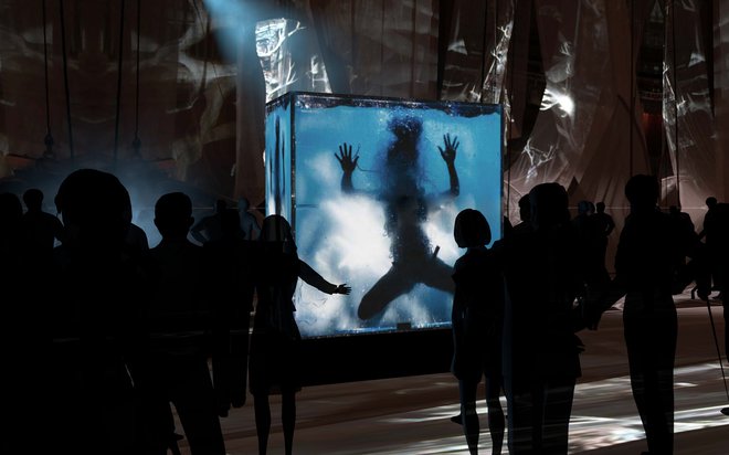 Predstava Biti ali ne biti, katere svetovna premiera bo v Križankah, je kombinacija interaktivnega gledališča in avdiovizualnih vsebin. FOTO: La Fura Dels Baus