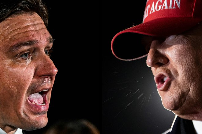 Ron DeSantis proti Donaldu Trumpu. FOTO: L.Chandan Khanna/ Afp