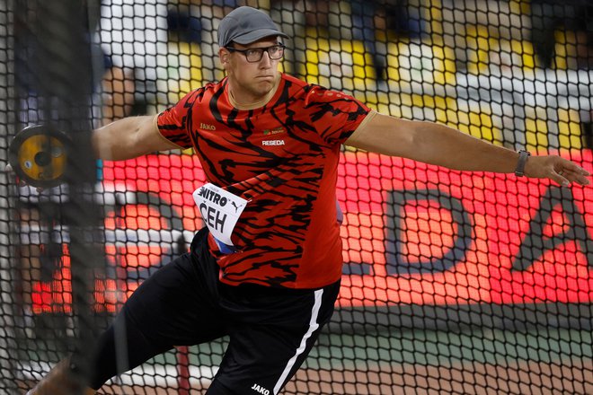 Slovenia's Kristjan Ceh competes in the men's discus throw during the IAAF Diamond League competition on May 5, 2023 at the Suheim Bin Hamad Stadium in the Qatari capital Doha. (Photo by KARIM JAAFAR/AFP) Foto Karim Jaafar Afp