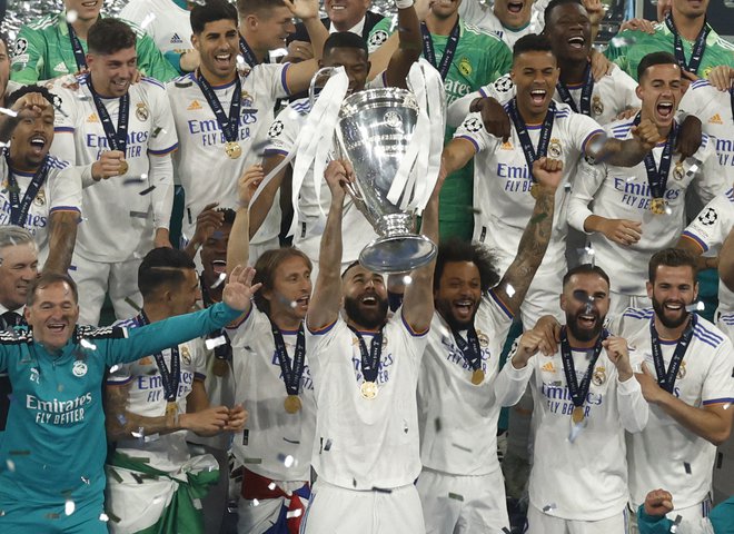 Real Madrid je bil lanski zmagovalec lige prvakov, v letošnjem finalus e bosta pometrila Manchester City in Inter. FOTO: Gonzalo Fuentes/Reuters