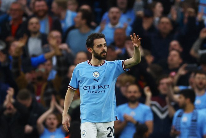 Soccer Football - Champions League - Semi Final - Second Leg - Manchester City v Real Madrid - Etihad Stadium, Manchester, Britain - May 17, 2023 Manchester City's Bernardo Silva celebrates scoring their second goal REUTERS/Molly Darlington Foto Molly Darlington Reuters