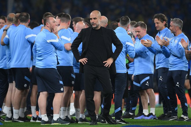 Pep Guardiola na čelu sinjemodre čete iz Manchestra. FOTO: Franck Fife/AFP