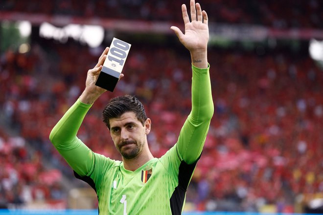 Thibaut Courtois si 100. nastopa za reprezentanco ne bo ohranil v prav lepem spominu. FOTO: Kenzo Tribouillard/AFP