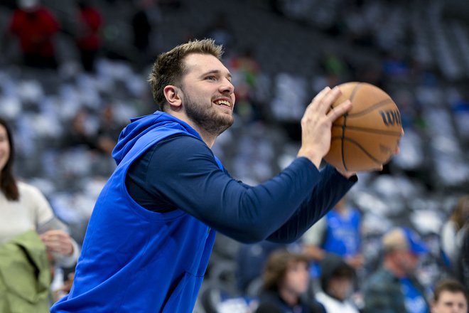 Luka Dončić pred eno od letošnjih tekem z Dallas Mavericks. FOTO: Jerome Miron/USA Today Sports via Reuters 