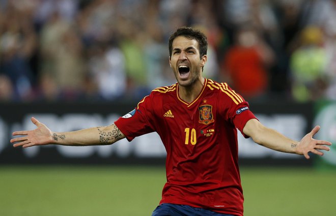 Cesc Fabregas je nosil dres članske španske reprezentance na 110 tekmah. FOTO: Juan Medina/Reuters