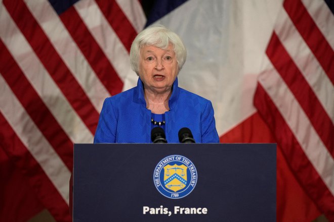 Ameriška finančna ministrica Janet Yellen bo jutri odpotovala na ­Kitajsko. Foto Lewis Joly/Reuters