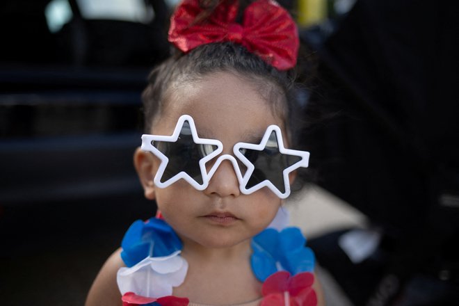 Enoletna Liana na paradi ob ameriškem dnevu neodvisnosti v Texas Cityju. Foto Adrees Latif/Reuters