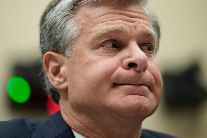 Direktor FBI Christopher Wray med pričanjem pred odborom predstavniškega doma za pravosodje. FOTO: Drew Angerer/Getty Images via AFP