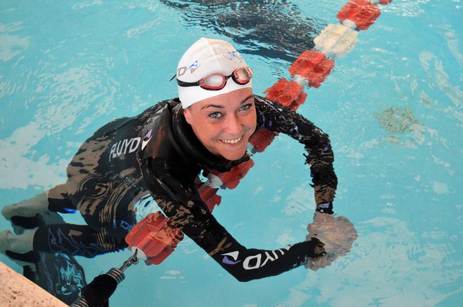 Alessia Zecchini med treningom v navadnem bazenu FOTO: Wikipedia