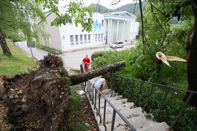 Po popoldanskem neurju v Kamniku. FOTO: Dejan Javornik/Slovenske novice