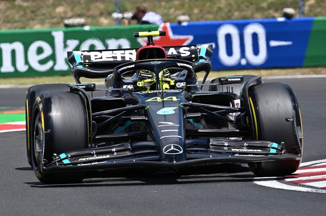 Lewis Hamilton je enkrat le prišel na svoje. FOTO: Attila Kisbenedek/AFP