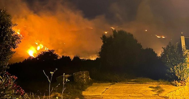 Tako je ogenj divjal v Petrači. FOTO: Gasilci/Facebook