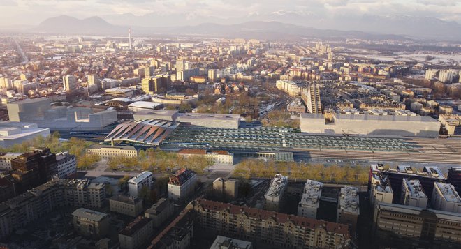 Ljubljana bo po več kot šestih desetletjih dobila sodobni potniški center, ki bo zgrajen do leta 2026. RAČUNALNIŠKI PRIKAZ: Elea iC in Sadar+Vuga