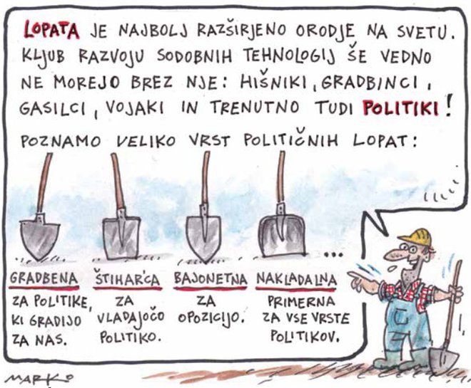 Politično orodje. KARIKATURA: Marko Kočevar