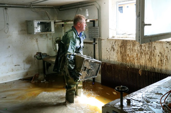 Posledice poplav v Letušu. FOTO: Blaž Samec/Delo