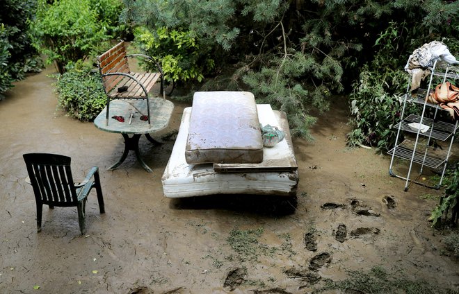 Posledice poplav v Letušu. FOTO: Blaž Samec/Delo