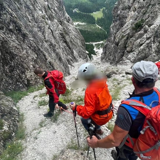 Reševanje planinca v visokogorju ta konec tedna FOTO:  GRZS