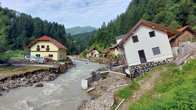 Posledice poplav v občini Luče. FOTO: Blaž Samec/Delo