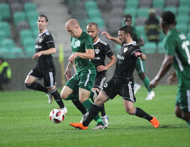 Olimpija in Qarabag sta se v Evropi prvič merila že pred petimi leti. Edine zmage in še v Stožicah povrhu so se veselili Azerbejdžanci. FOTO: Mavric Pivk/Delo