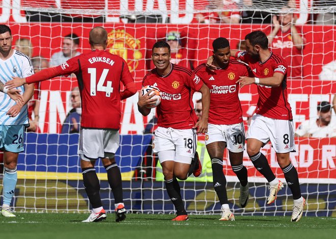 Manchester United se je rešil iz zagate proti Nottingham Forestu. FOTO: Phil Noble/Reuters
