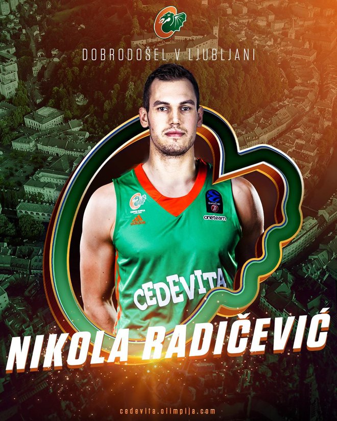 Nikola Radičević, ki je bil minulo sezono član španskega Bilbaa, je novinec pri Cedeviti Olimpijii. FOTO: Facebook