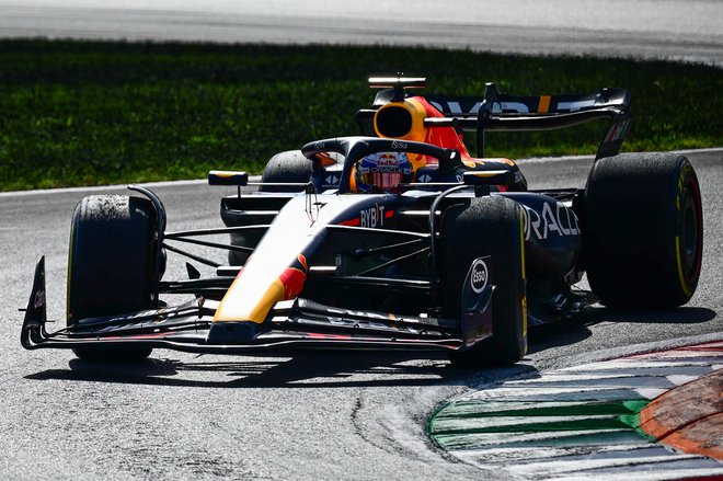 Max Verstappen je bil najhitrejši tudi v Monzi. FOTO: Ben Stansall/AFP