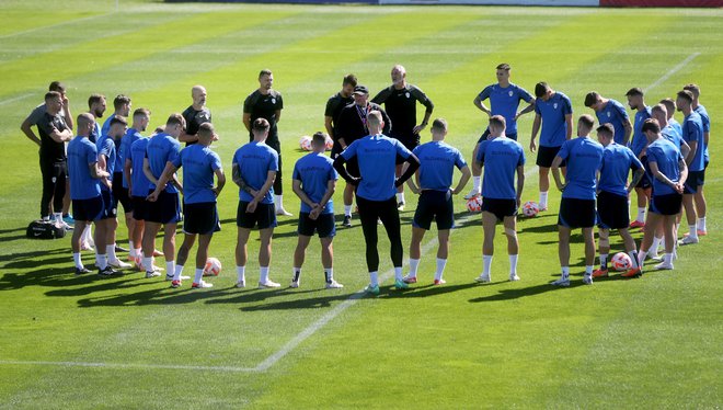 Slovenska nogometna reprezentanca se je pripravljala na Brdu pri Kranju. FOTO: Blaž Samec