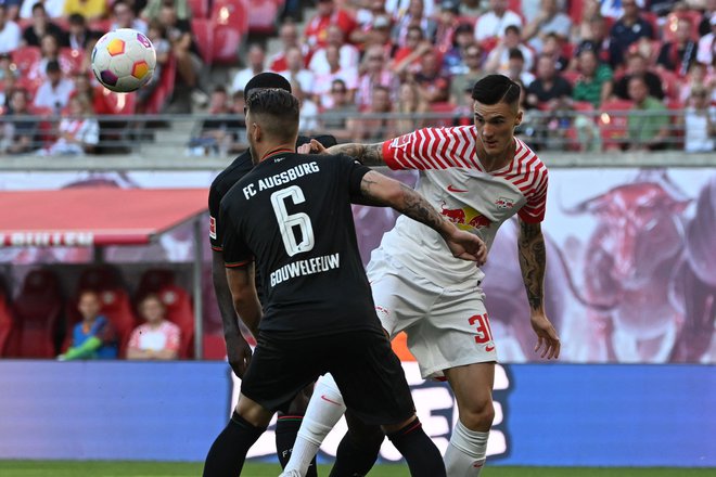 Benjamin Šeško in Leipzig zmagujeta. FOTO: John Macdougall/AFP