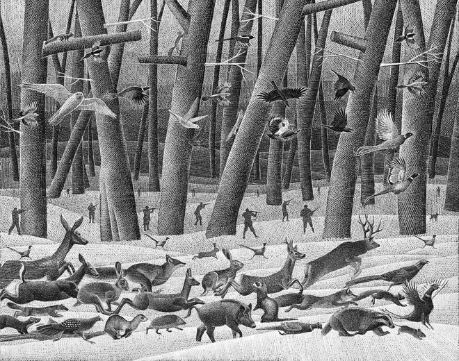 Jack Zipes je Alenko Sottler spoznal v Ljubljani in si zaželel, da Bambija ilustrira ona in nihče drug. Ilustracija: Alenka Sottler