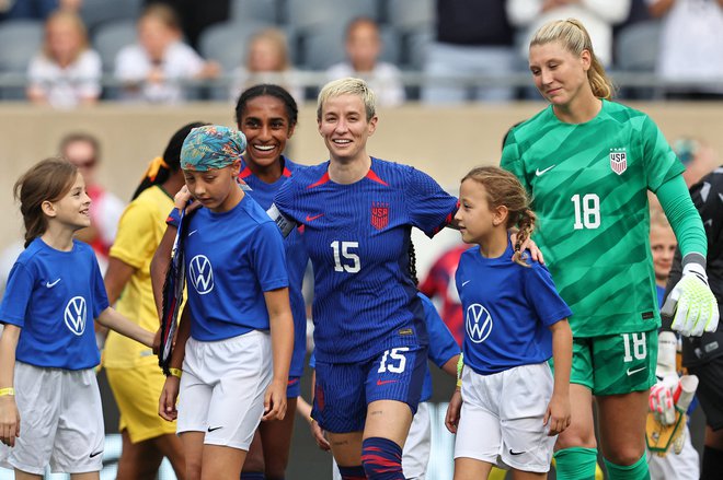 Megan Rapinoe se je v Chicagu poslovila od ameriške reprezentance. FOTO: Jon Durr/Reuters