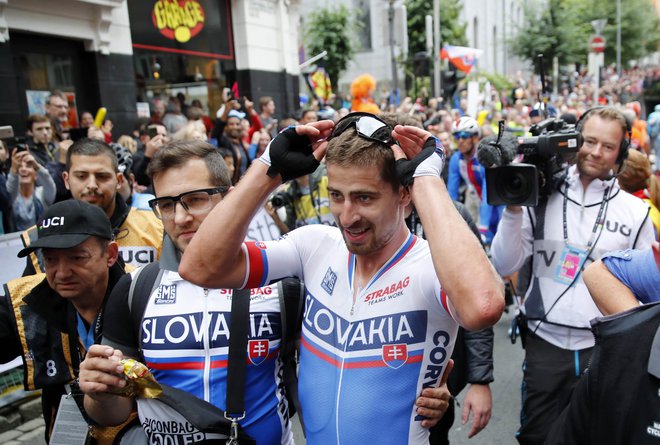 Slovaški navijači so Saganu trumoma sledili na vsakem koraku. Na svetovnem prvenstvu v Bergnu jih je bilo več deset tisoč. Foto Cornelius Poppe/AFP