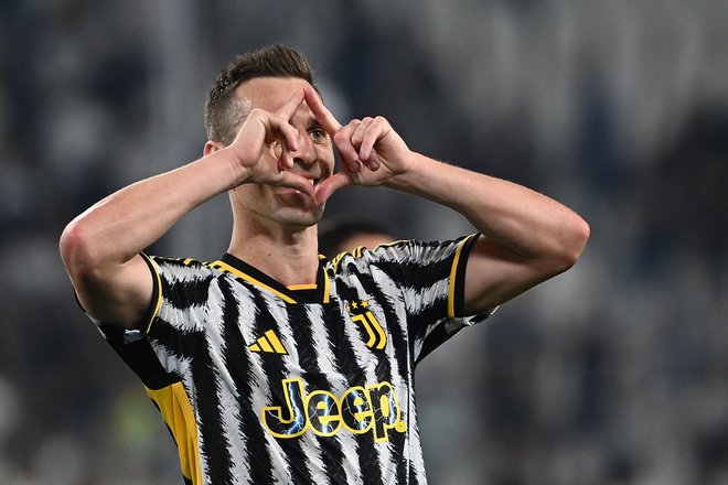 Poljak Arkadiusz Milik je zabil drugi Juventusov gol v torinskem derbiju. FOTO: Isabella Bonotto/AFP