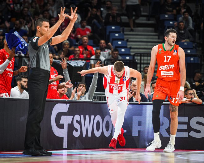 Olimpija je doživela hud poraz proti Crveni zvezdi. FOTO: ABA