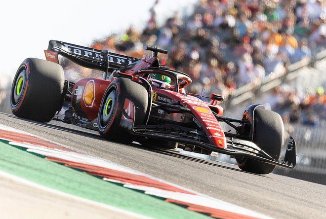 Charles Leclerc na progi v Austinu v ZDA. FOTO: Erich Schlegel/USA Today