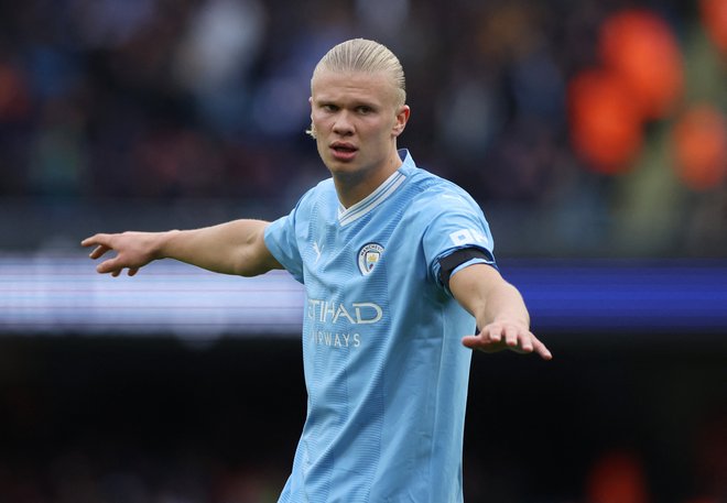 Erling Haaland je dosegel deveti gol v sezoni. FOTO: Phil Noble/ Reuters