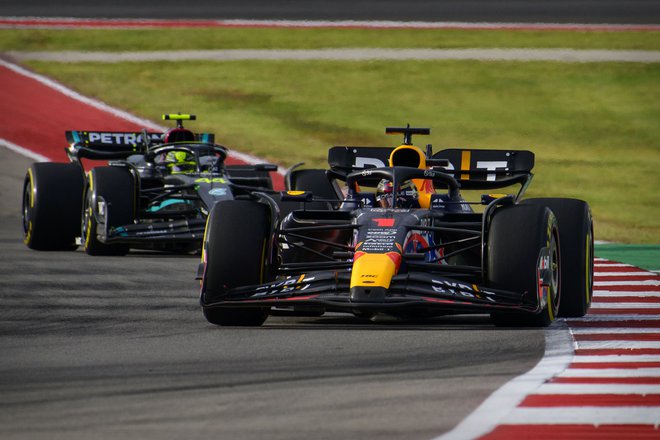 Šprfintersko dirko je dobil Max Verstappen, za njim je bil Lewis Hamilton. FOTO: Jerome Miron/Usa Today Sports