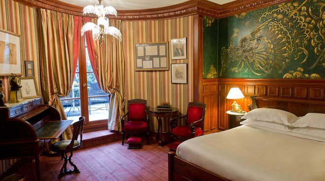 Apartma Oscarja Wilda v pariškem hotelu L'Hotel, v katerem je bila na ogled nekajdnevna spominska razstava. FOTO: L'Hotel