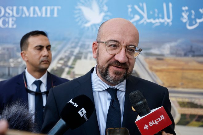 Predsednik evropskega sveta Charles Michel si želi, da bi voditelji razpravljali o tem, kako najbolj učinkovito dobaviti nujno pomoč v Gazo. FOTO: Khaled Desouki/AFP