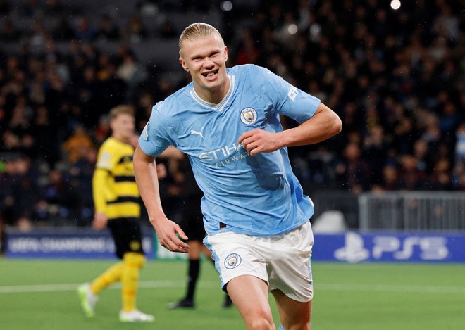 Erlingu Haalandu je po zadetku proti Young Boys odleglo. FOTO: Stefan Wermuth/Reuters