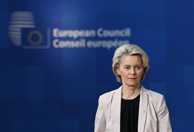 Predsednica evropske komisije Ursula von der Leyen si želi odločen in enoten odziv EU na vojno na Bližnjem vzhodu. FOTO: John Thys/AFP