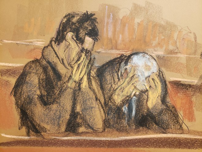 Žalost staršev Barbare Fried in Josepha Bankmana po obsodbi. Foto Jane Rosenberg/Reuters