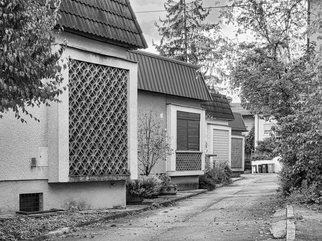Vrstne hiše na Velikovški ulici, Ljubljana, 1958, arhitekta Marjana Šorlija FOTO: Blaž Jamšek