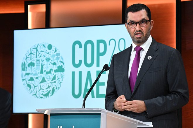 Predsednik COP28 Ahmed al Džaber je izvršni direktor nacionalnega naftnega podjetja Adnoc. FOTO: Bryan Bedder/Afp