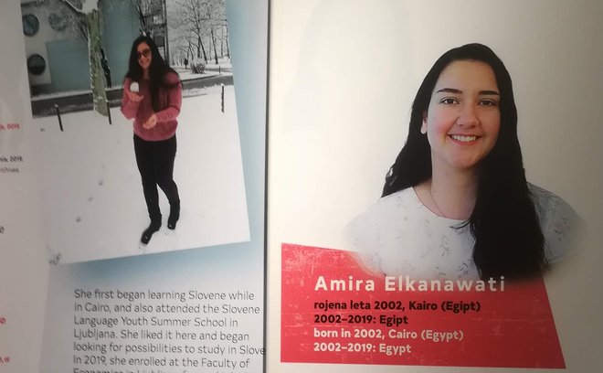 Družina Amire Elkanawati, najmlajše pričevalke na razstavi, je močno povezana s slovenstvom, njena mama je soustanoviteljica društva Snežinka iz Kaira, ki združuje Slovence in njihove potomce v Egiptu. FOTO: Simona Bandur