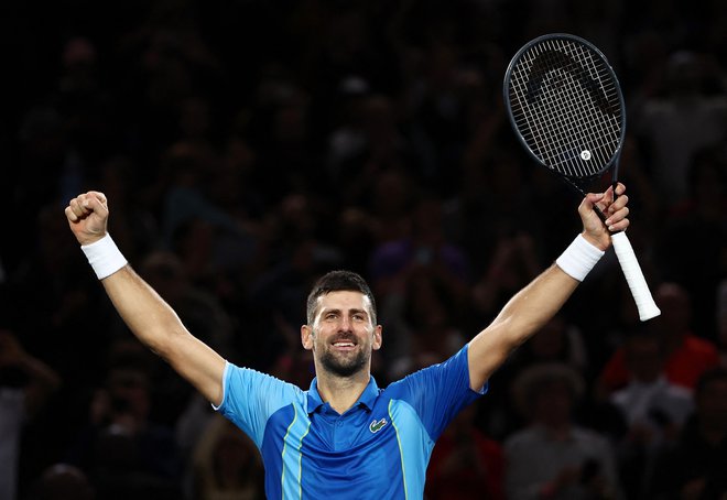 Novak Đoković po nedavni zmagi na mastersu v Parizu. FOTO: Stephanie Lecocq/Reuters
