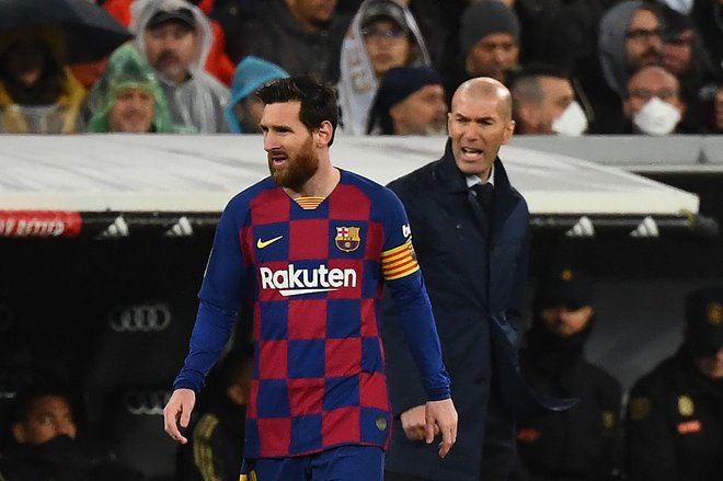 Zinedinu Zidanu je Lionel Messi pil kri, ko sta bila na nasprotnih bregovih: Zizou kot Realov trener, Mess kot igralec Barcelone. FOTO: Gabriel Bouys/AFP