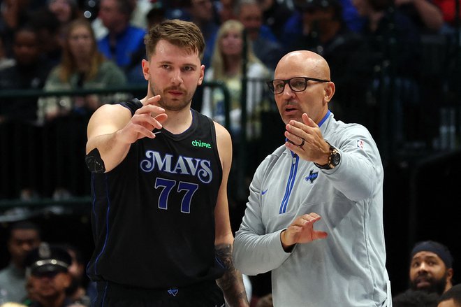 Luko Dončića in Jasona Kidda čaka še precej dela, če bo Dallas želel biti v igri za končnico. FOTO: Richard Rodriguez/AFP