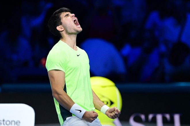 Carlos Alcaraz se je v Torinu prebil v polfinale. FOTO: Tiziana Fabi/AFP